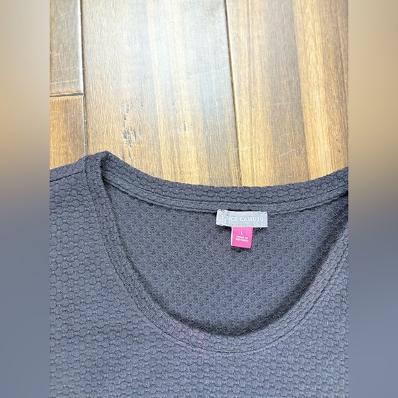 Vince Camuto size L Black Tank Top w/ side tide ruched Scoop Neck Y2K Grunge - Picture 3 of 9